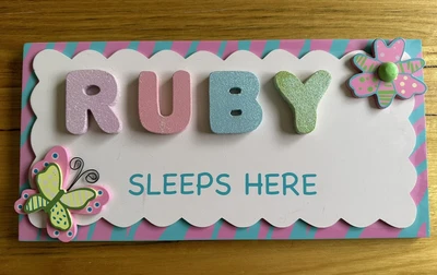 Wooden “Ruby” Name Sign • $5