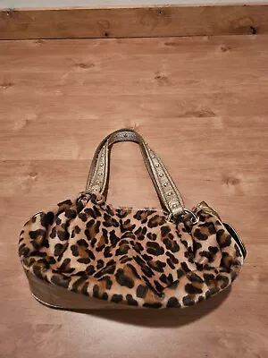 Kathy Van Zeeland Purse Handbag Leopard Print Shoulder Rhinestone Faux Leather • $20