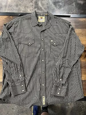 Larry Mahan Western Cowboy Shirt Men's 3XL Tan & Gray Long Sleeve Pearl Snap • $35