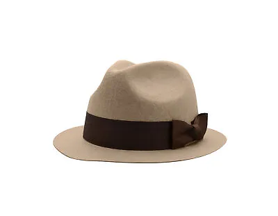 Adult Mens Tan Felt Fedora Inspector Detective Hat Roaring Gangster Costume Cap • $14.55