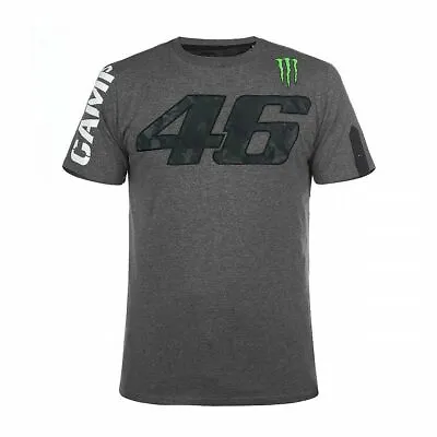 VR46 Official Valentino Rossi Monster Camp Grey T Shirt - MOMTS 274301 • £31.99