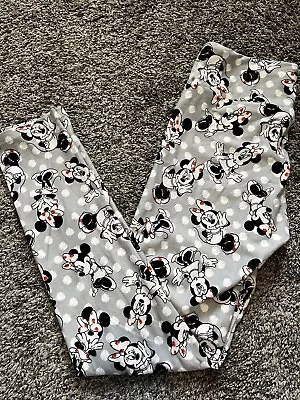 LuLaRoe NWOT Disney Leggings One Size Fits Youth Minnie Mouse Grey • $6.50