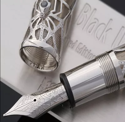 Montblanc Atelier Prive Black Widow Solid White Gold Fountain Pen (Edition Of 8) • $225000