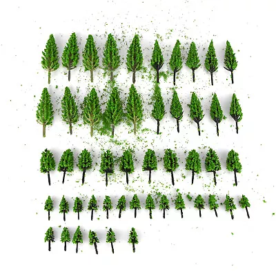 50PCS Miniature Trees Model Train Railroad Wargame Scenery Landscape Scale A • $11.98