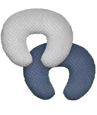 Minky Nursing Pillow Cover 2pk Gray/Navy Breastfeeding Slipcover • $9.74