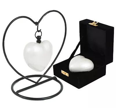 Heart Keepsake Cremation Ashes White Urn For Token Funeral Ashes Human Or Pet  • £32.99