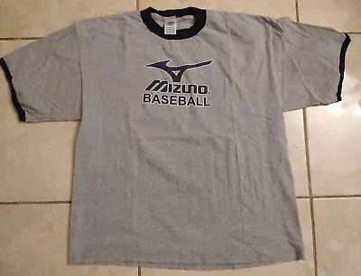 VTG Mizuno Running Logo Heather Gray Graphic T Shirt Size XL  • $35