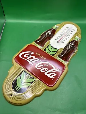 Coca Cola Double Bottle Embossed Advertising Thermometer Vintage Antique 2003 • $65