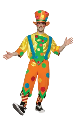 Men's Toots The Clown Circus Carnival Novelty Fancy Dress Costume • £40.99