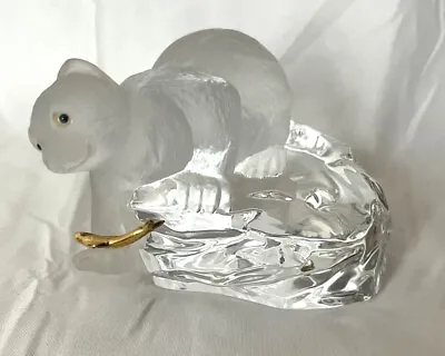 Igor Carl Fabergé Crystal Polar Bear Fishing On An Iceberg Figurine Signed 1988 • $79.95