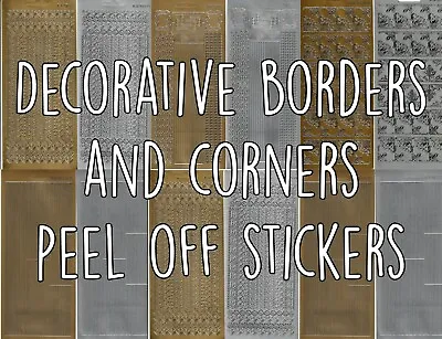 Lines & Borders Peel Off Outline Stickers For Card Making Gold Or Silver • £1.75