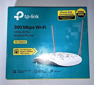 TP Link TD-W9970 Modem Router 300MBPS Wi-Fi VDSL ADSL • £14.99