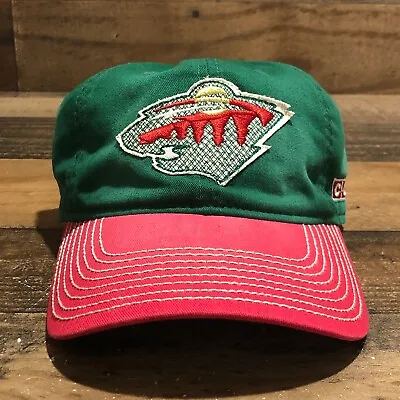 Minnesota Wild Hat Strapback Cap Mens Green CCM Leather Strap NHL Hockey READ • $24.88