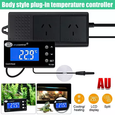 Dimming Reptile Digital Temperature Controller Day & Night LCD Thermostat Timmer • £27.99