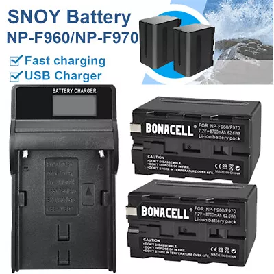 2/4Pack 8700mAh NP-F960 Battery / Charger-Set For Sony NP-F970 NP-F950 NP-F930 • $44.99