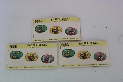 NOS 3 Vintage 1960's EUREKA Decorative Seals Easter Sticker Seal Books • $19.95