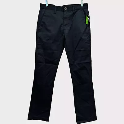 Volcom Frickin Modern Straight Pants Mens 30 X 29 Youth 20 Navy Stretch Chinos • $21.37