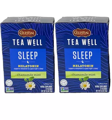 Celestial Seasonings Sleep Tea Melatonin Chamomile Mint No Caffeine 24 Tea Bags • £16.18