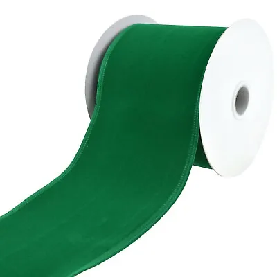 Christmas Velvet Wired Edge Ribbon 4-Inch 10-Yard • $15.95