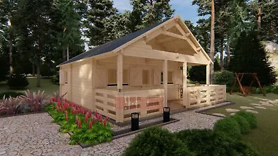 Gustav J68A 19 Ft. 6 In X 19 Ft. 6 In Multi Room Log Cabin Style Building Kit • $45244