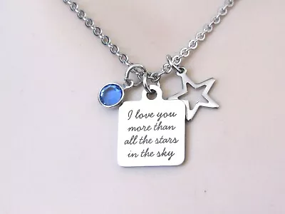 I Love You More Than All The Stars In The Sky Necklace Daughter Jewelry Gift • $24