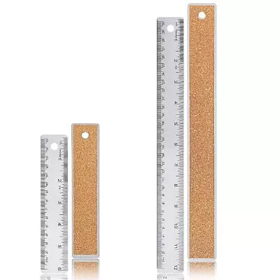 Metal Ruler 6 Inch 12 Inch Stainless Steel Metal Ruler With Cork Backing Non-... • $5.99