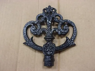 Vtg Large Lamp Finial Topper Ornate Cast Iron Antique Floral Scroll Floor Table • $39.99