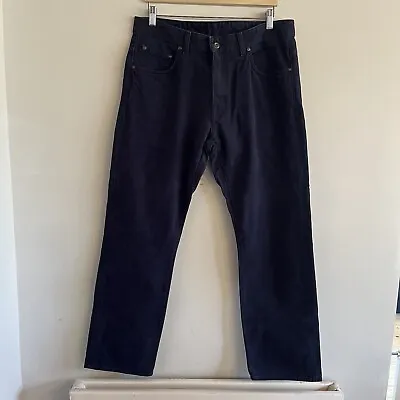 Gant Mens Jeans Navy Blue Corduroy Jason Trousers Regular Fit W34 L30 • £35