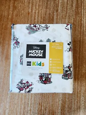 NEW Disney Bed Sheets Mickey Minnie Mouse Christmas Flannel Sheet Set Full • $69.98