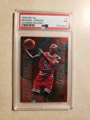 🏀1995 MICHAEL JORDAN Fleer Metal SCORING MAGNET PSA 7 NM • $199.99