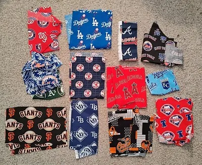 MLB Baseball Fabric Cotton Remnants Lot Angels Phillies Giants Orioles Red Sox • $13.99