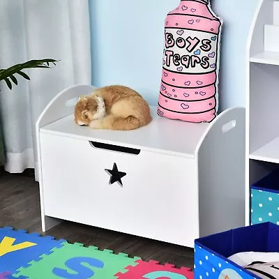 £35.99 • Buy Wooden Kids Children Toy Box Storage Organizer Bedroom Chest Bench White