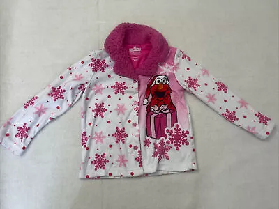 Elmo Pajamas 5t Sleep Shirt Girls Pink Sesame Street Snow Flakes Long Sleeve • $8.98