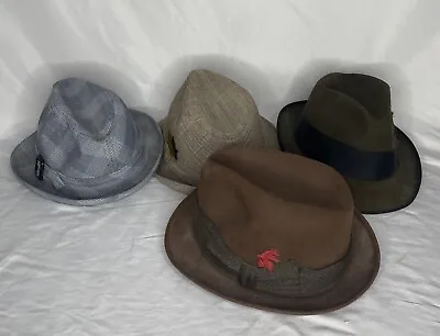 Mens Fedora Hat Lot Of 4 Vintage Stevens Towncraft Beaver Size 7 1/8 • $49.98