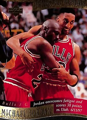 1998 Upper Deck Memorable Moments 1 Die Cut Flu Game 5 Chicago Bulls Jazz Jordan • $3.99