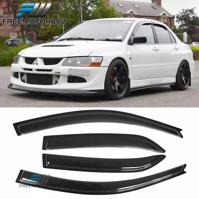 Fits 02-07 Mitsubishi Lancer Slim Style Window Visors Rain Sun Guard Deflector • $29.18