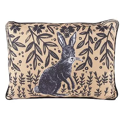 MANUAL WOODWORKERS & WEAVERS Rabbit Throw Pillow Woodblock Print 18  X 13  • $38.99