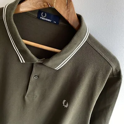 £22 • Buy Fred Perry Pique Polo Shirt XXL (2XL) Green Regular Fit Mens Mod Scooter 60s