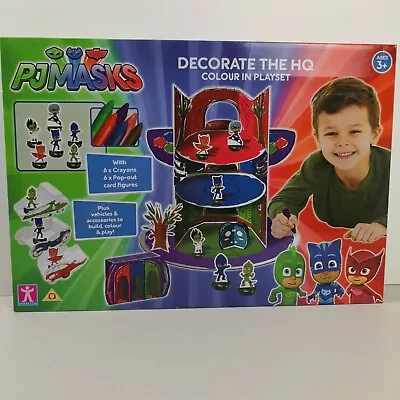 PJ Masks Decorate The HQ Colour In Playset Build & Play NEW Crayons Kids • £9.99