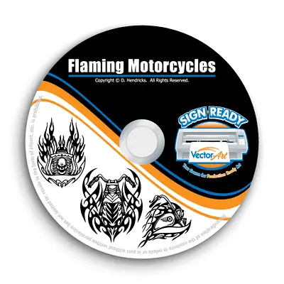 Tribal Flames Motorcycles-bikes Clipart-vector Clip Art-vinyl Cutter Plotter Cd • $24.95