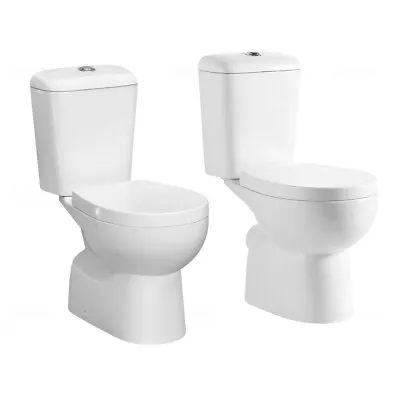 Bathroom Closed Couple Toilet Suite Ceramic Back To Wall Soft Close Dual Flush • $373