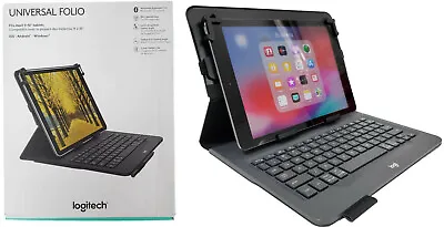 Logitech Universal Folio Keyboard Case Fits IOS Android & Windows Tablets 9-10  • $29.99