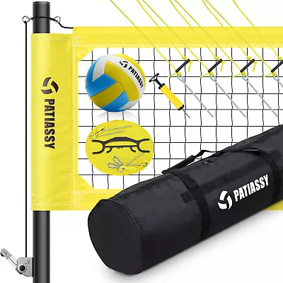 Premium Professional Outdoor Volleyball Net Set Adjustable Height Aluminum Poles • $105.82