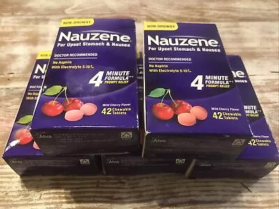 LOT OF 5 Nauzene For Upset Stomach Nausea• 42 CHEWABLE Each 9/24 12/24 1/25 • $59.77