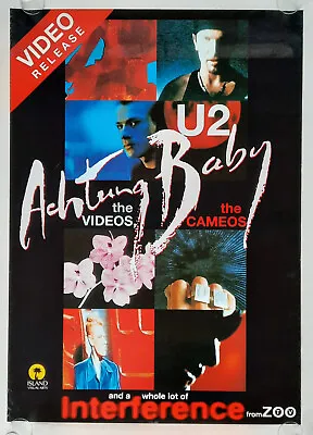 +++ 1995 U2 Promotion Poster  Achtung Baby Videos  1st Print • $74.95