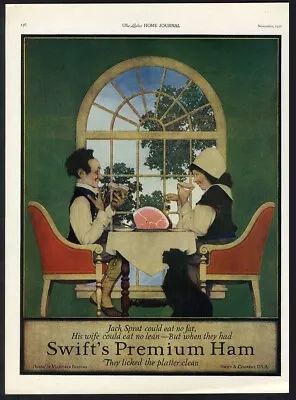 MAXFIELD PARRISH 1921 Swift's Premium Ham JACK SPRAT Original Food Ad • $14