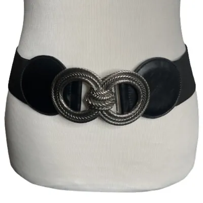 £19.86 • Buy Nurses Belt Black Wide Stretch Elastic Waist Belt L XL Waist Cinch Statement
