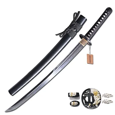 MURASAME Wakizashi Sword Clay Tempered T10 Steel Real Unkubi-Zukurai Razor Sharp • $249.99