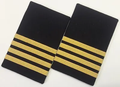 4 Bars Airline Pilot / Merchant Marine Slip Shoulder Boards. Unused • $11