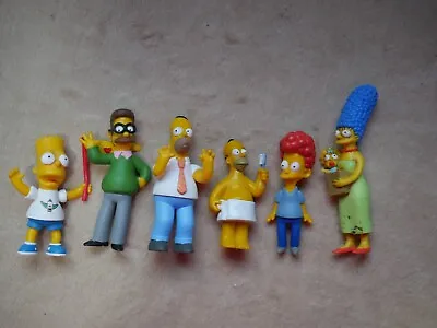 The Simpsons 6x Figures Homer Marge Bart Flanders Maggie Bundle Job Lot Fox 2005 • £15